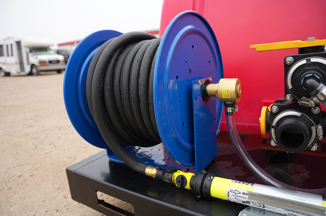 150 PSI Hose on an Industrial Cox Reel